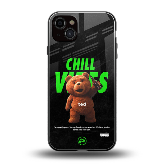 chill vibes back phone cover | glass case for iphone 14 plus