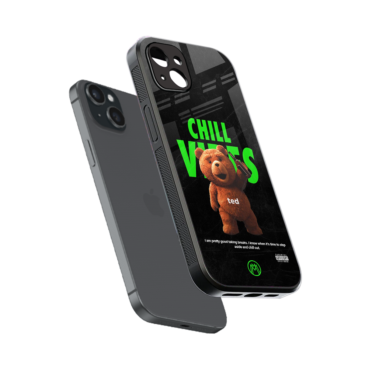 chill vibes back phone cover | glass case for iphone 15 plus