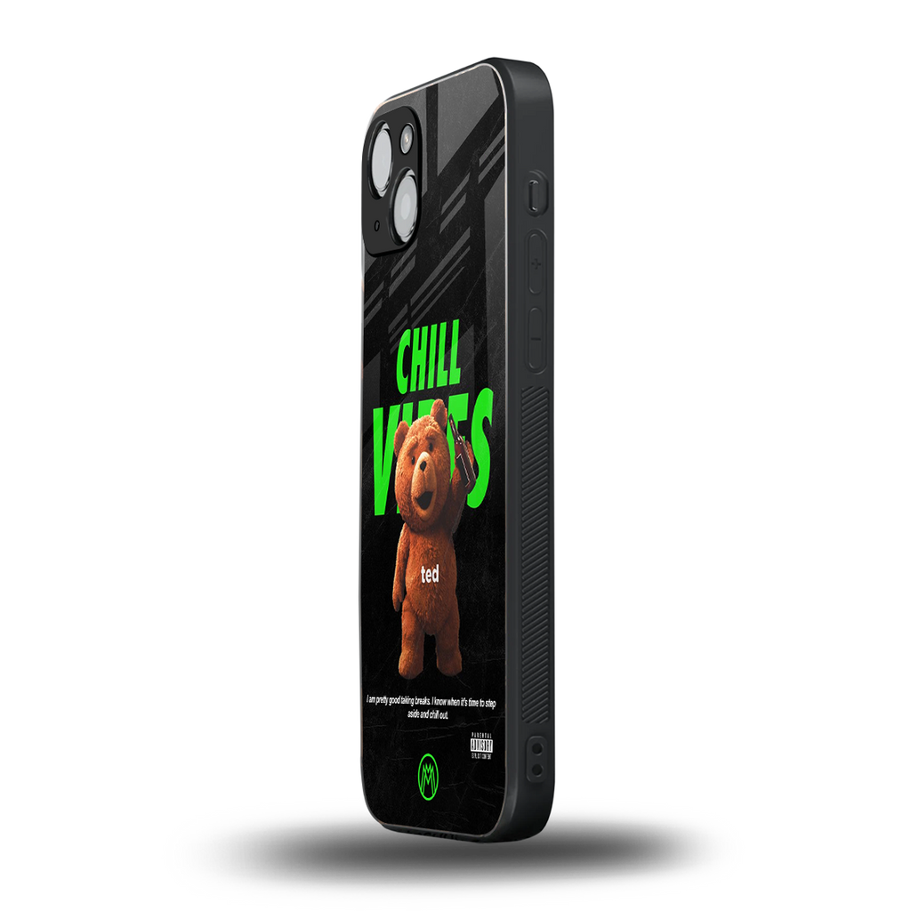 chill vibes back phone cover | glass case for iphone 14 plus