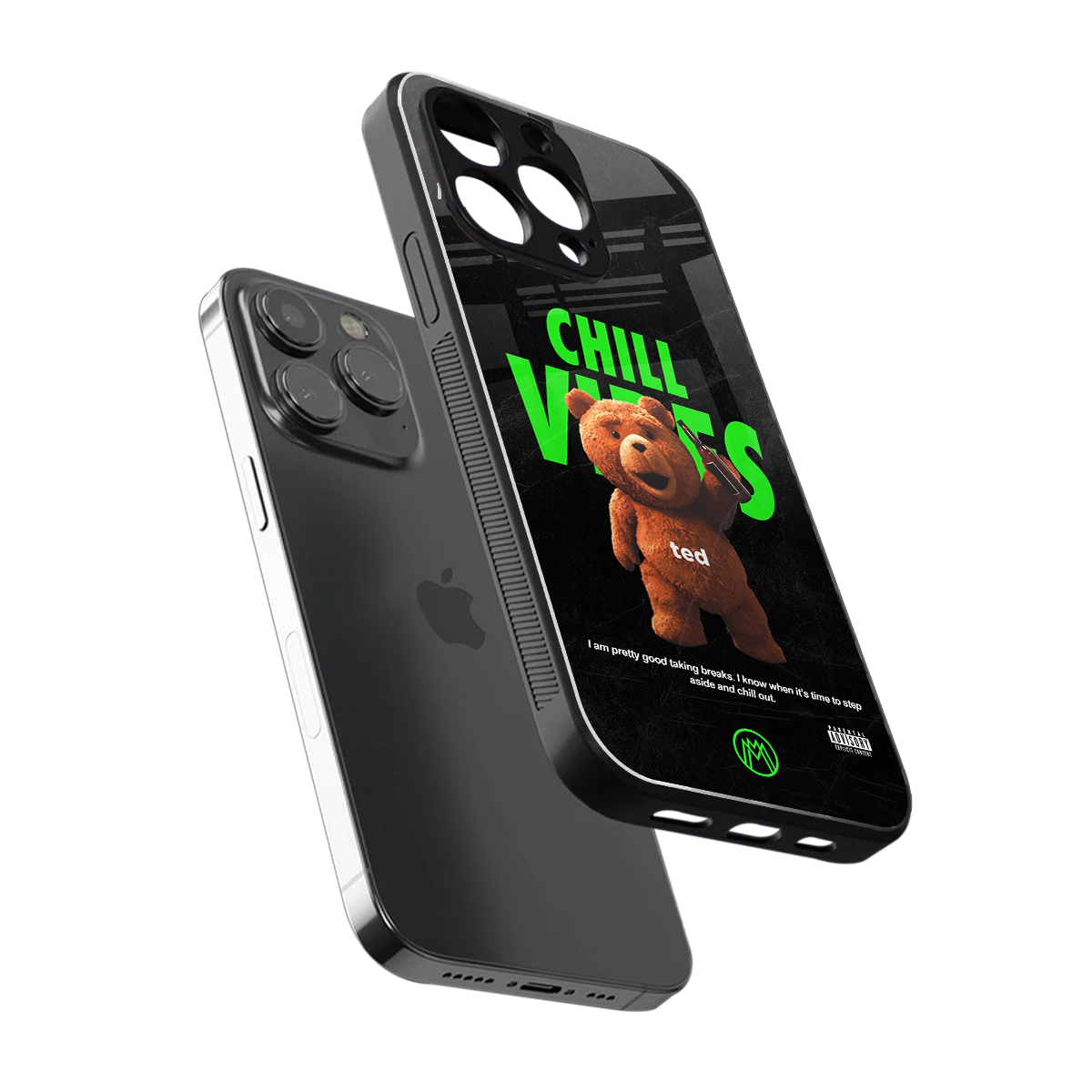 chill vibes back phone cover | glass case for iphone 15 pro max