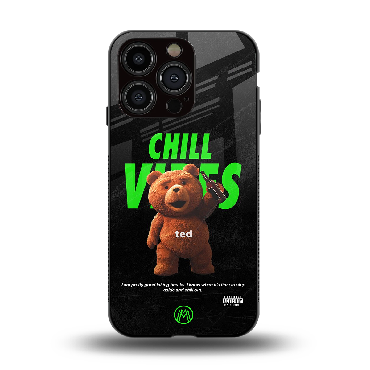 chill vibes back phone cover | glass case for iphone 15 pro