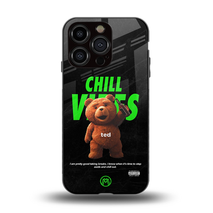 chill vibes back phone cover | glass case for iphone 15 pro