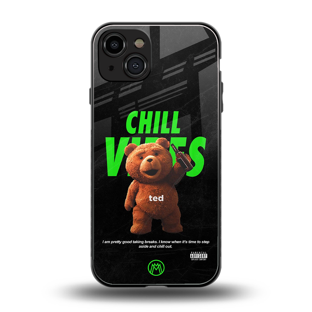 chill vibes back phone cover | glass case for iphone 15