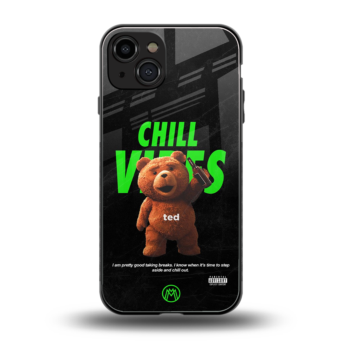 chill vibes back phone cover | glass case for iphone 15