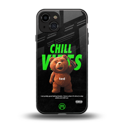 chill vibes back phone cover | glass case for iphone 15