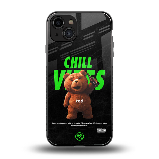 chill vibes back phone cover | glass case for iphone 15