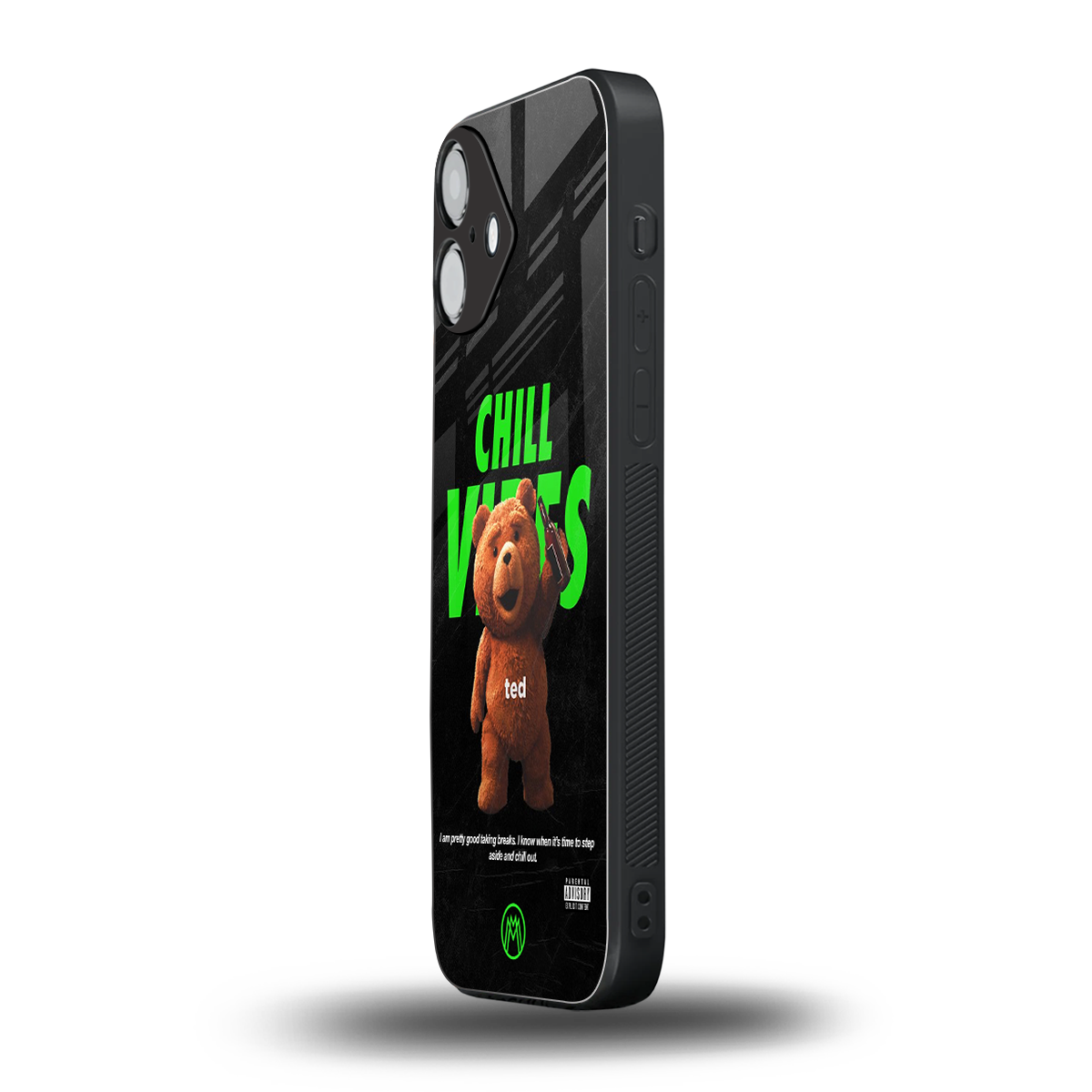 chill vibes back phone cover | glass case for iphone 16 plus
