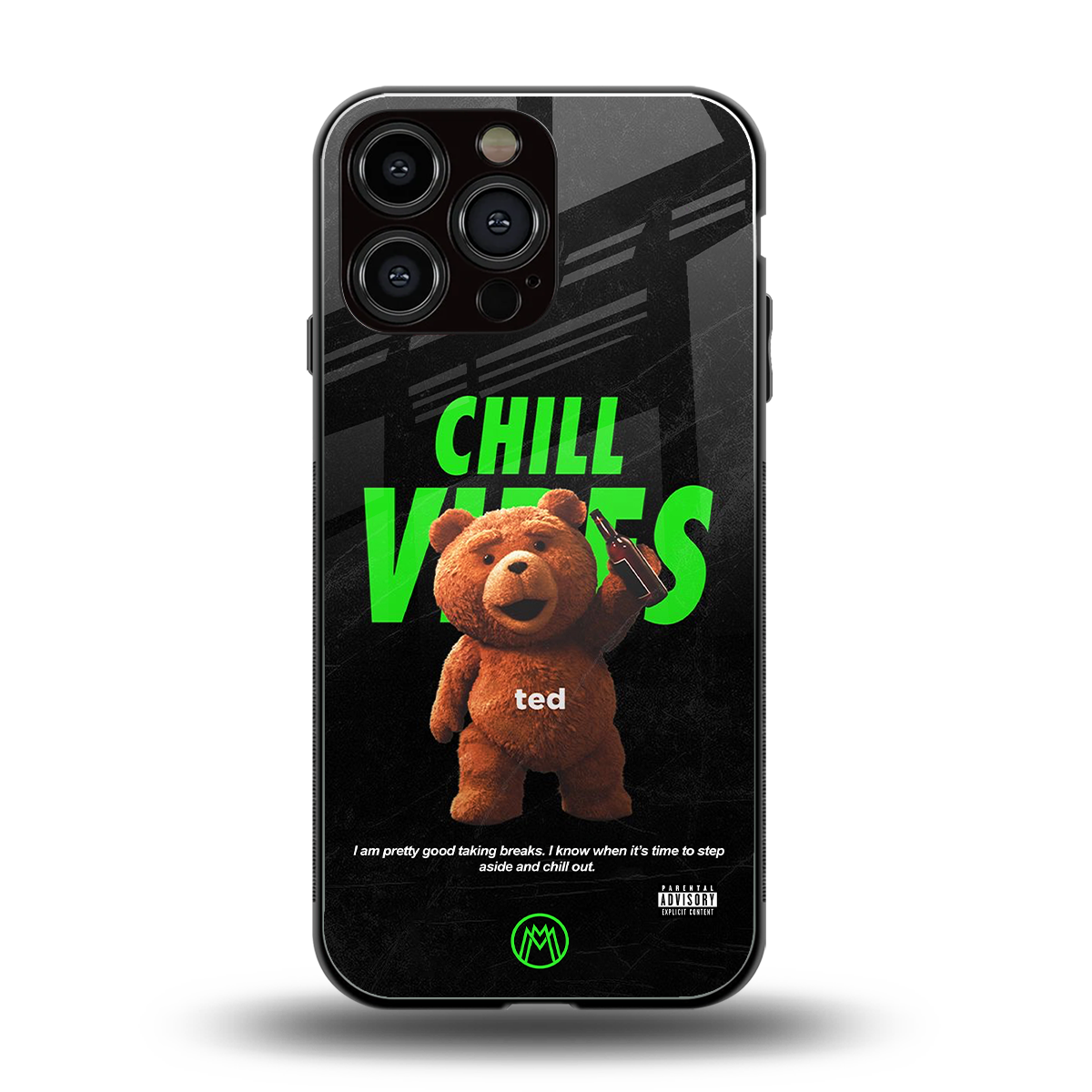 chill vibes back phone cover | glass case for iphone 16 pro max