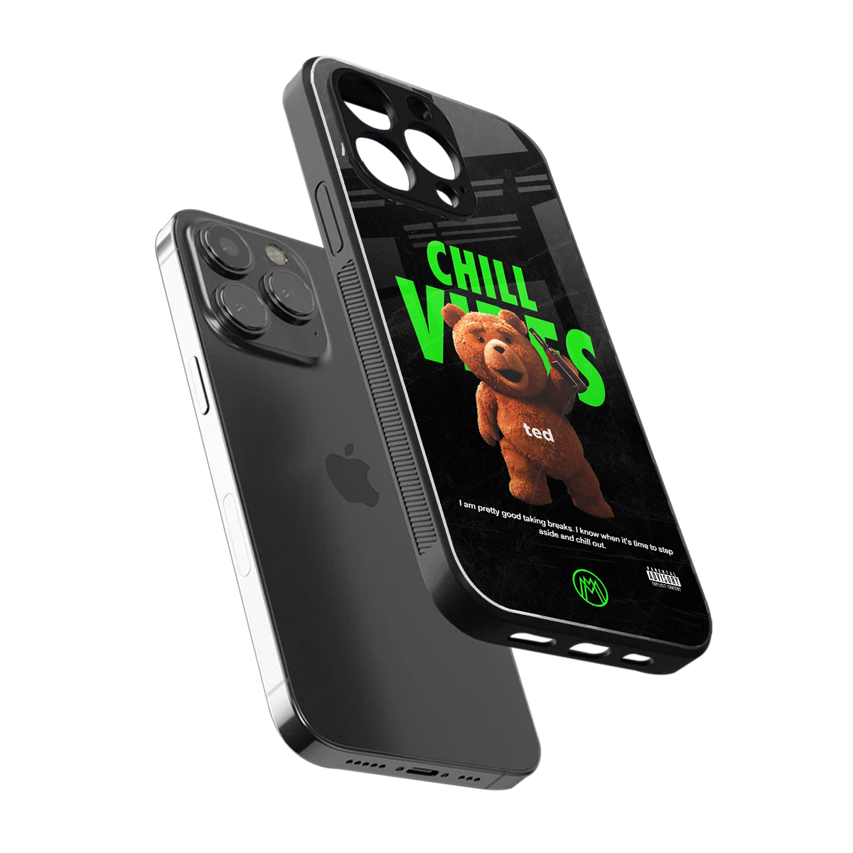 chill vibes back phone cover | glass case for iphone 16 pro max