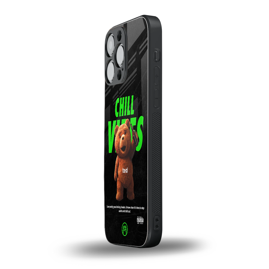 chill vibes back phone cover | glass case for iphone 16 pro max