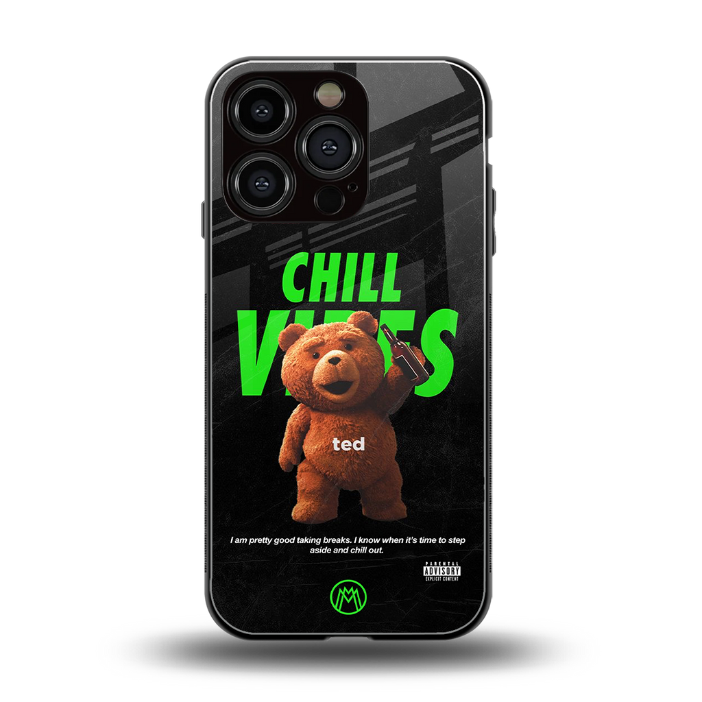 chill vibes back phone cover | glass case for iphone 16 pro