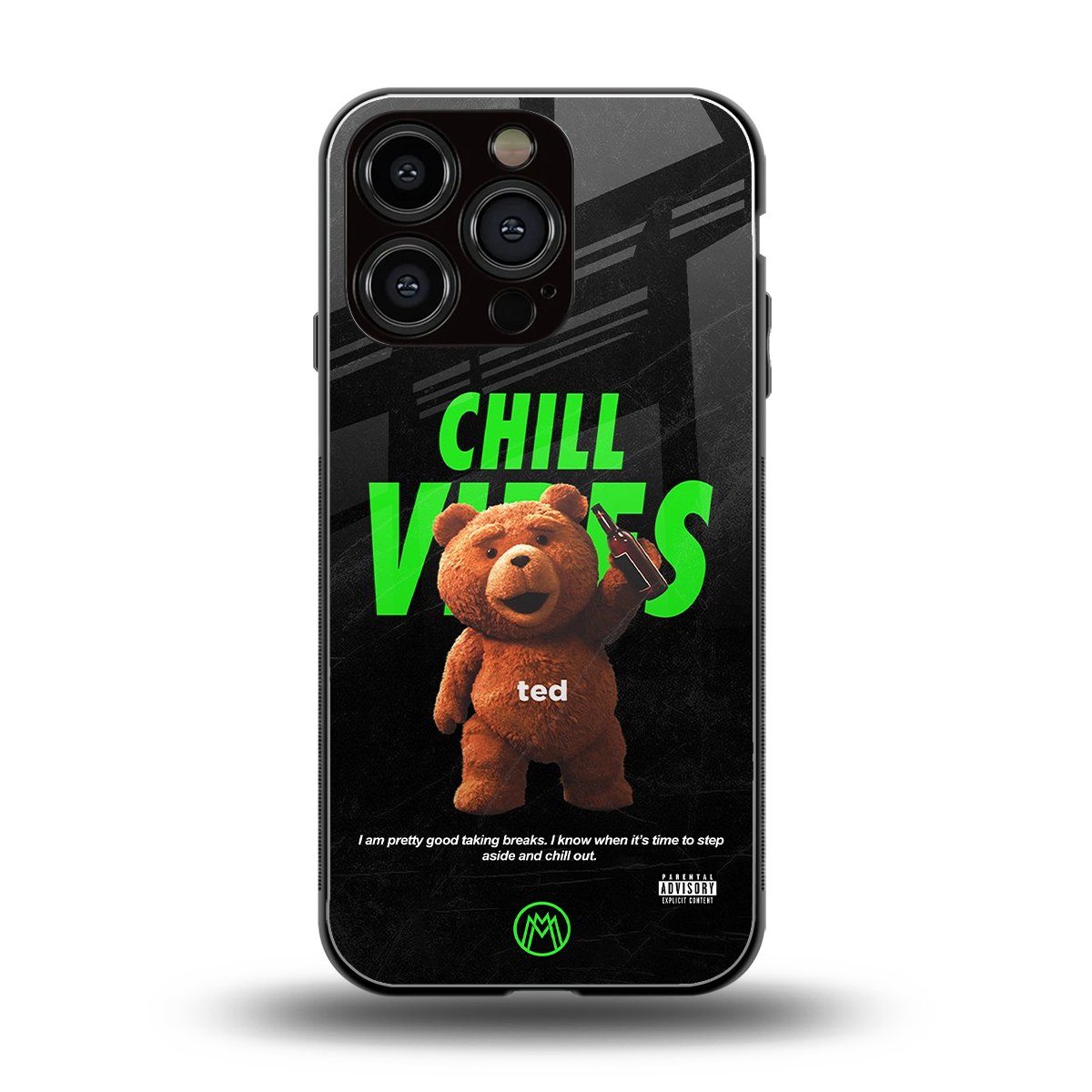 chill vibes back phone cover | glass case for iphone 16 pro