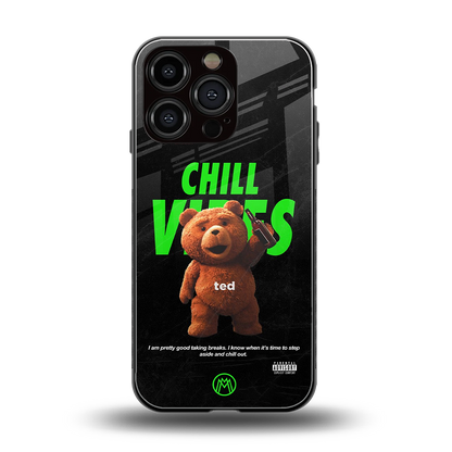 chill vibes back phone cover | glass case for iphone 16 pro