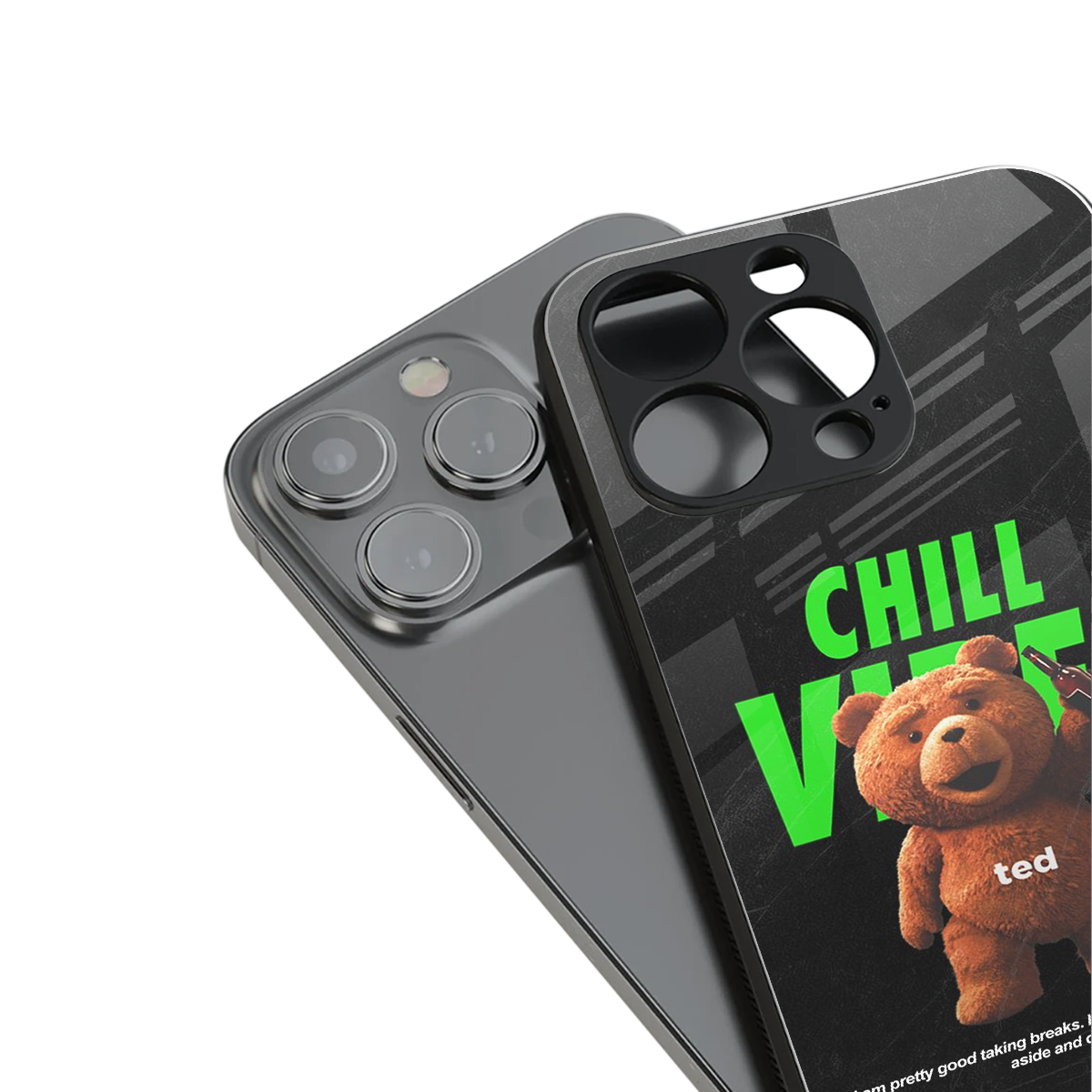 chill vibes back phone cover | glass case for iphone 16 pro max