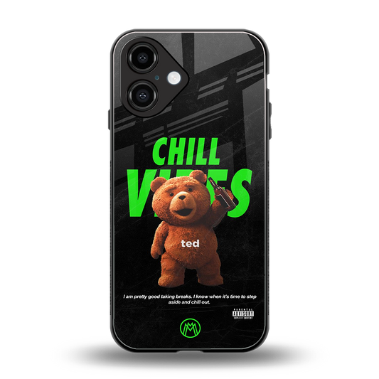 chill vibes back phone cover | glass case for iphone 16