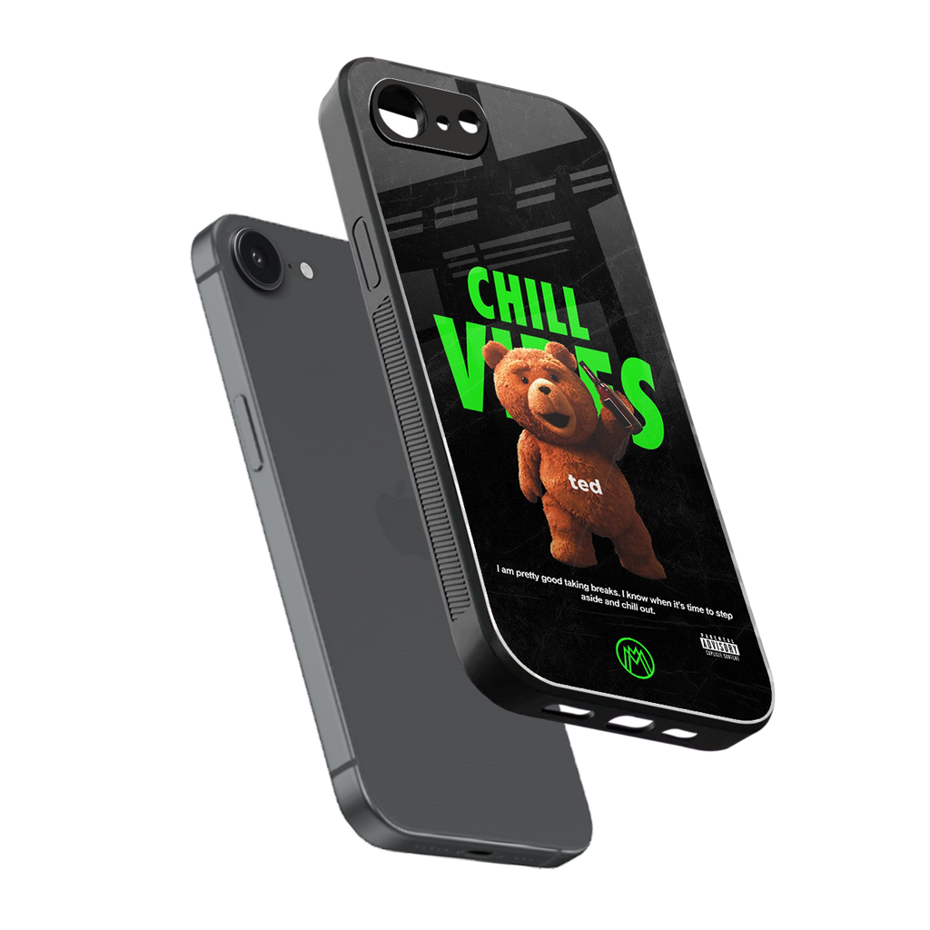 chill vibes back phone cover | glass case for iphone 16e