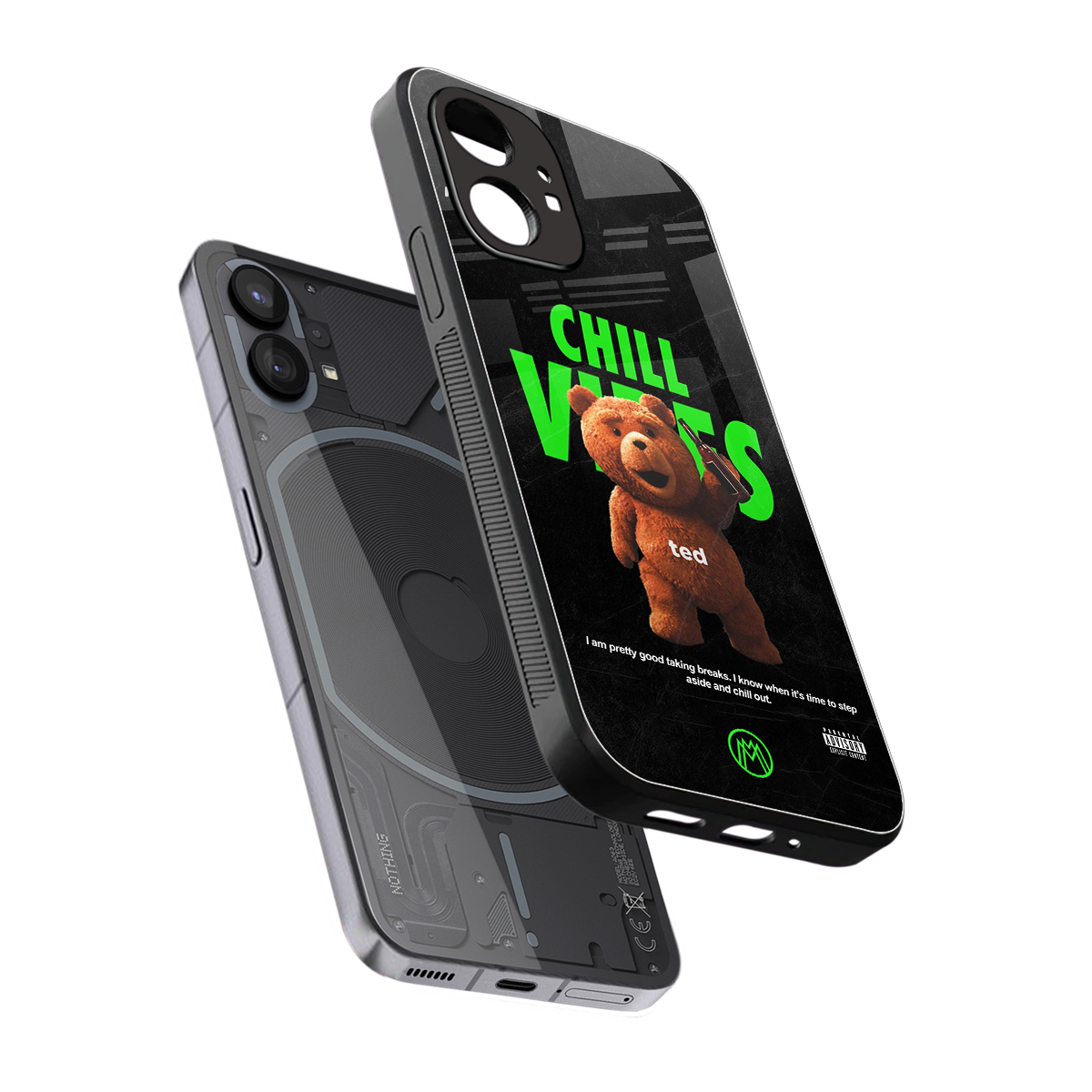 chill vibes back phone cover | glass case for nothing phone 1
