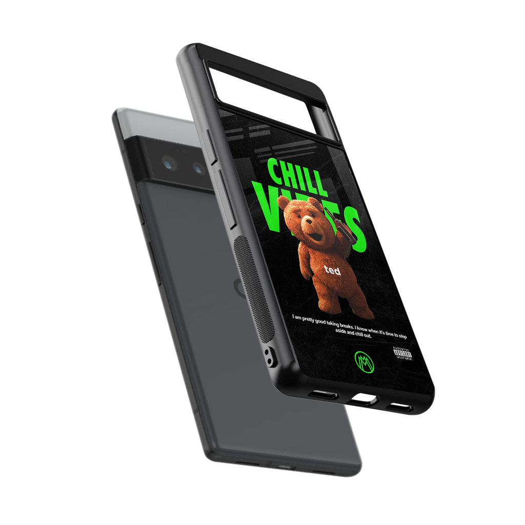 chill vibes back phone cover | glass case for google pixel 6 pro
