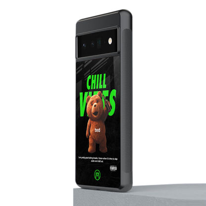 chill vibes back phone cover | glass case for google pixel 6 pro