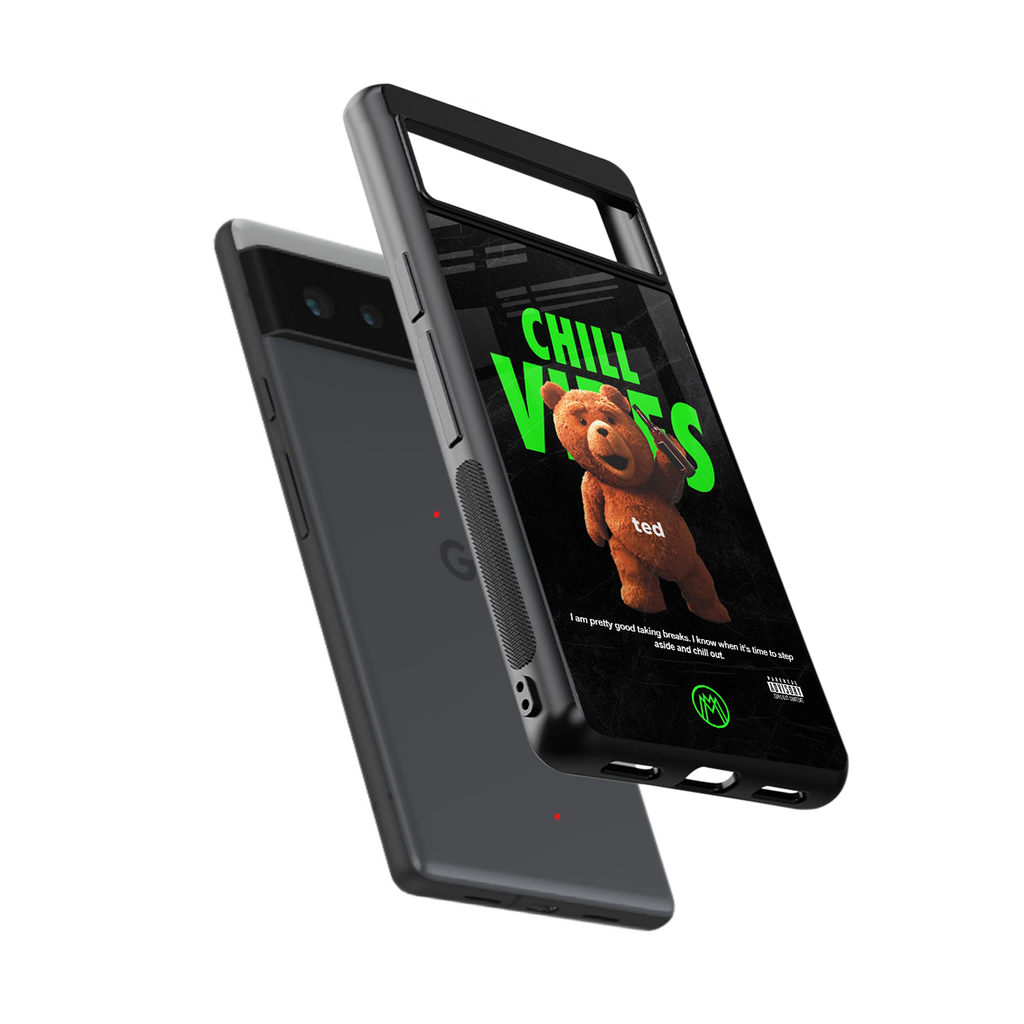 chill vibes back phone cover | glass case for google pixel 6