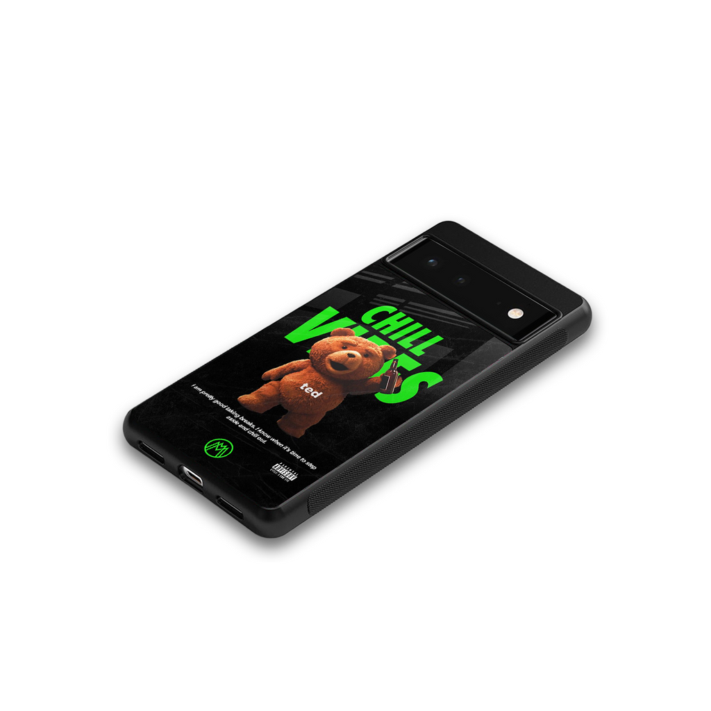 chill vibes back phone cover | glass case for google pixel 6
