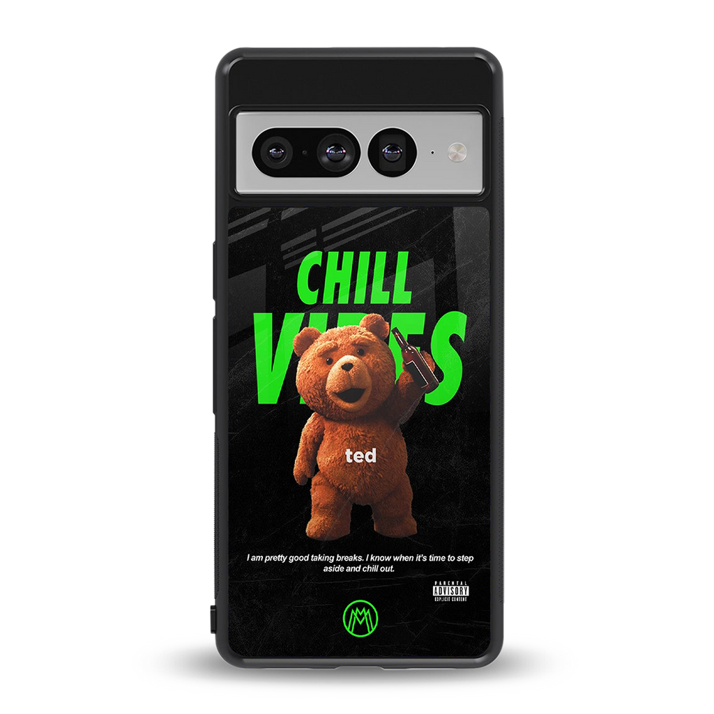 chill vibes back phone cover | glass case for google pixel 7 pro