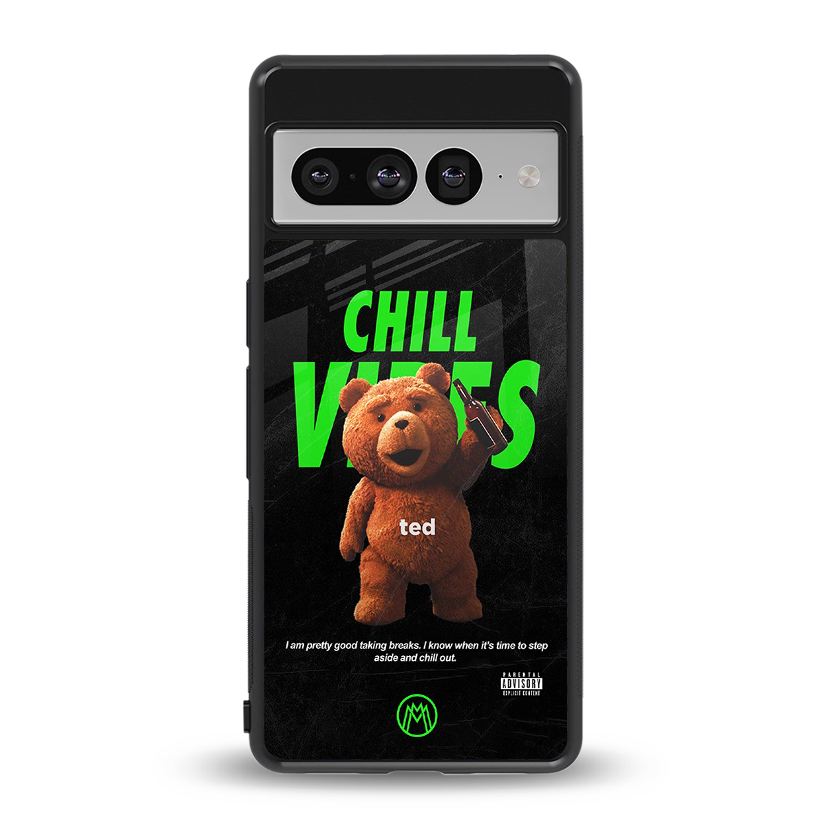chill vibes back phone cover | glass case for google pixel 7 pro