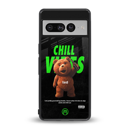 chill vibes back phone cover | glass case for google pixel 7 pro