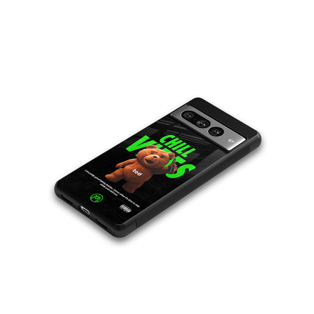 chill vibes back phone cover | glass case for google pixel 7 pro