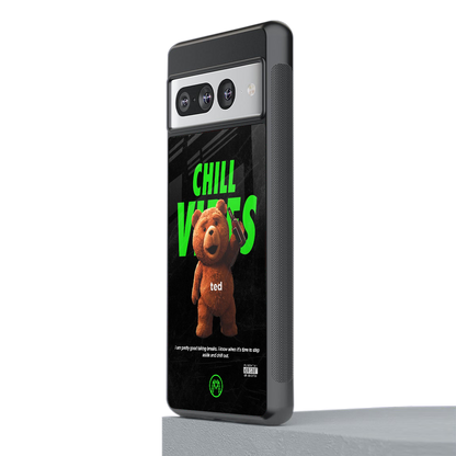 chill vibes back phone cover | glass case for google pixel 7 pro