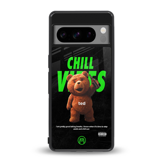 chill vibes back phone cover | glass case for google pixel 8 pro