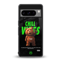 chill vibes back phone cover | glass case for google pixel 8 pro