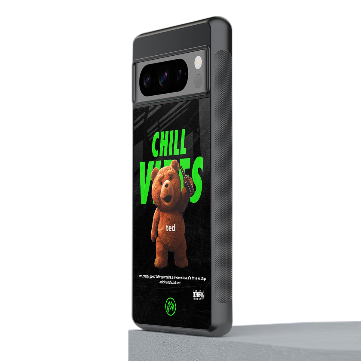 chill vibes back phone cover | glass case for google pixel 8 pro