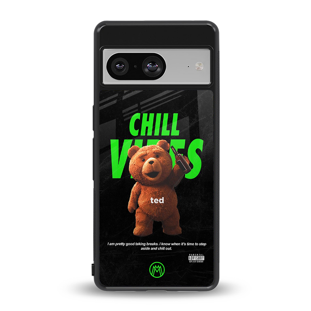 chill vibes back phone cover | glass case for Google Pixel 8