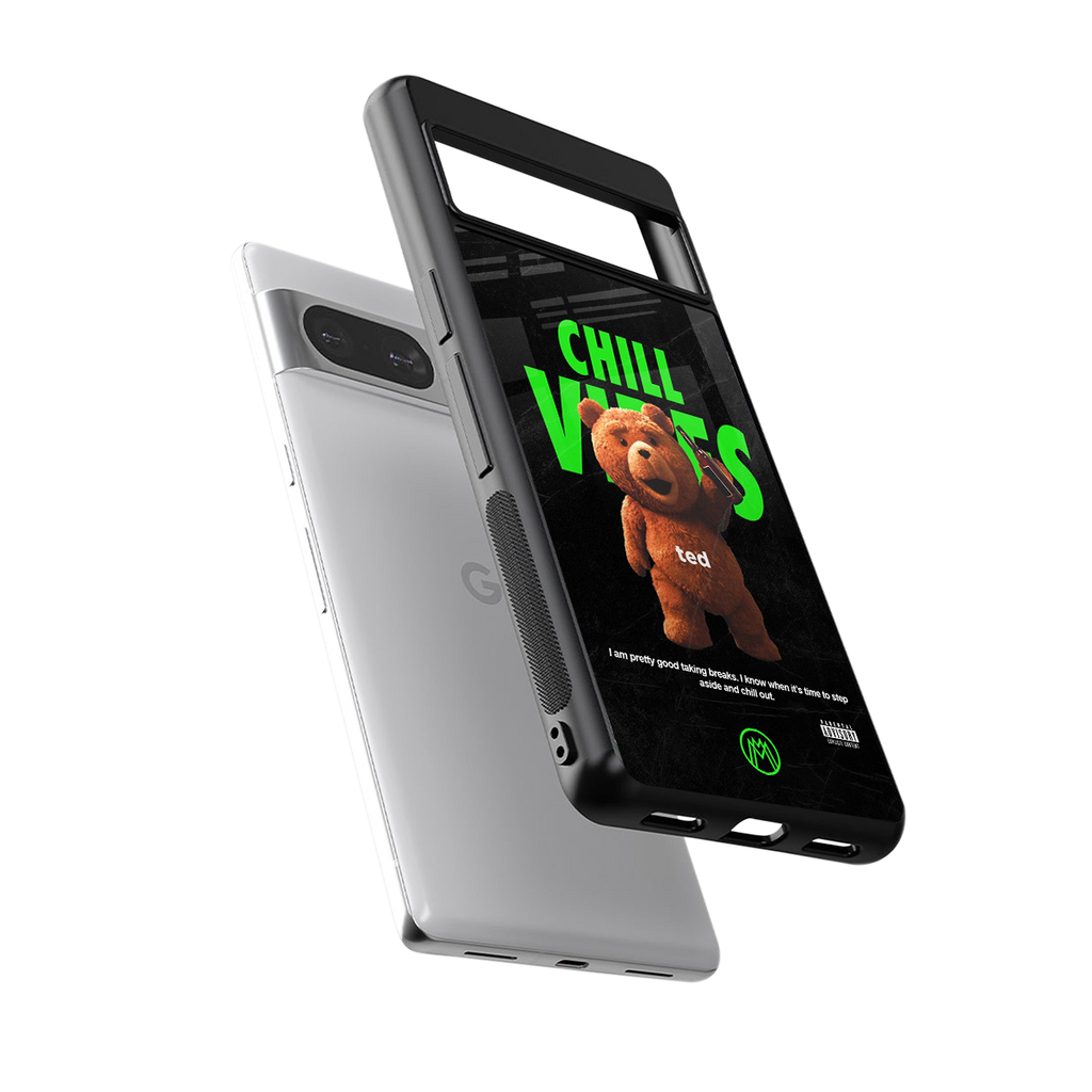 chill vibes back phone cover | glass case for Google Pixel 8