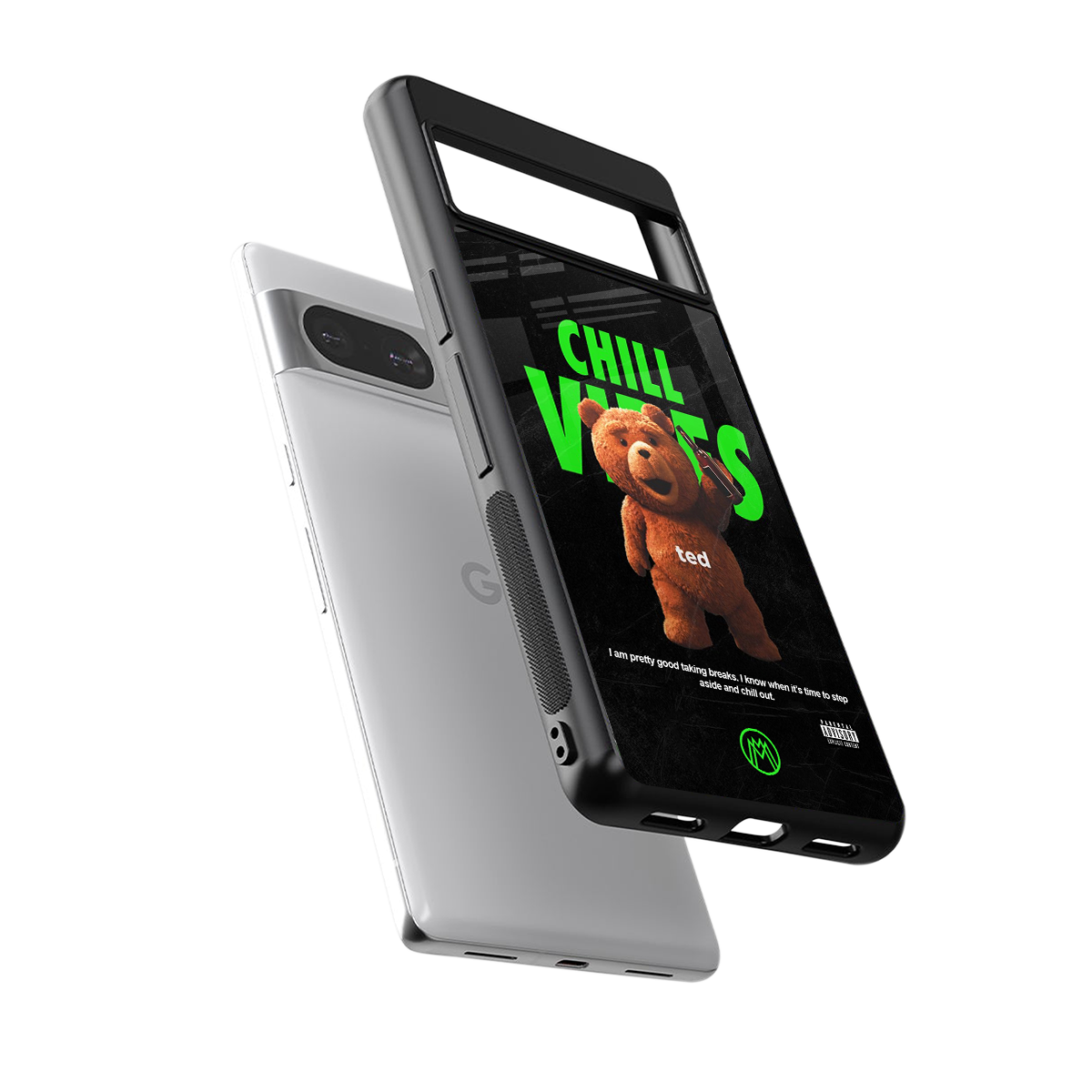 chill vibes back phone cover | glass case for Google Pixel 8