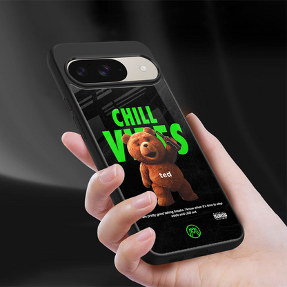 chill vibes back phone cover | glass case for google pixel 9