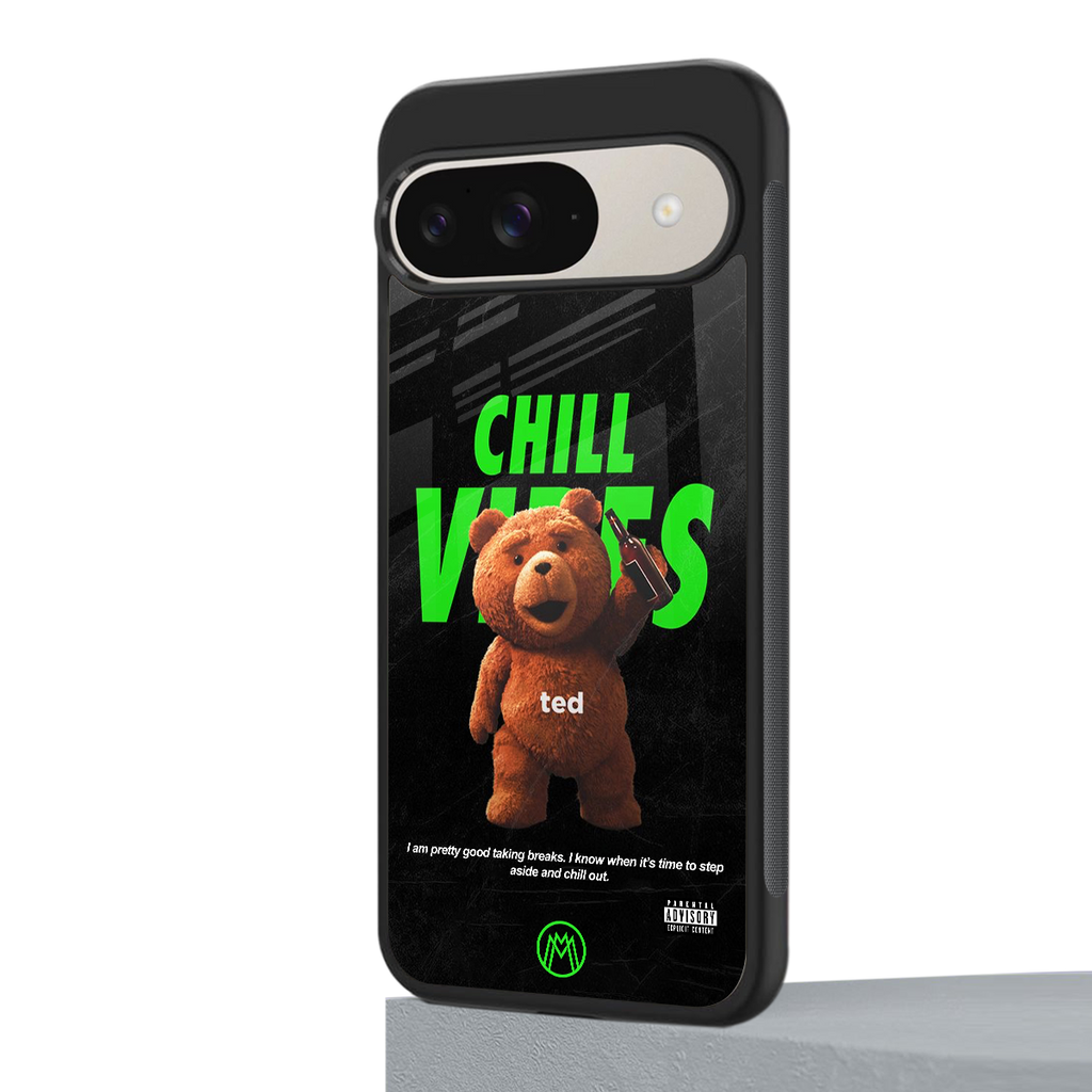 chill vibes back phone cover | glass case for google pixel 9