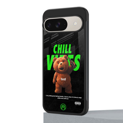 chill vibes back phone cover | glass case for google pixel 9