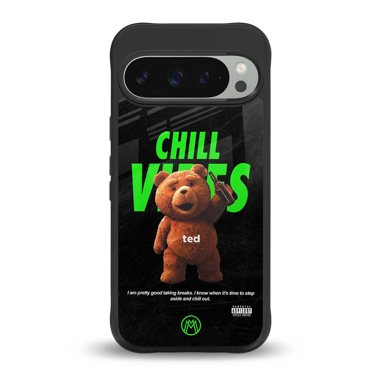 chill vibes back phone cover | glass case for google pixel 9 pro xl