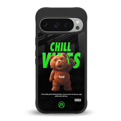 chill vibes back phone cover | glass case for google pixel 9 pro xl
