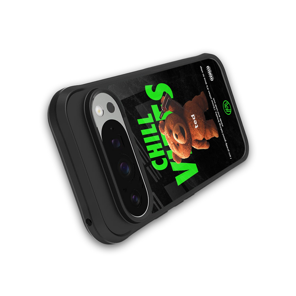 chill vibes back phone cover | glass case for google pixel 9 pro