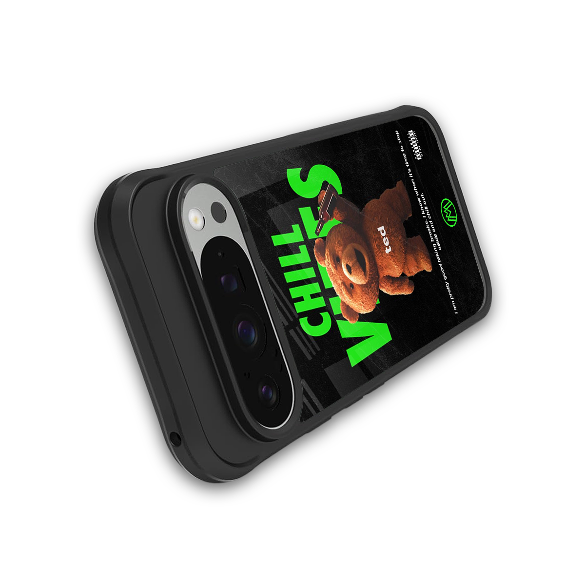 chill vibes back phone cover | glass case for google pixel 9 pro xl
