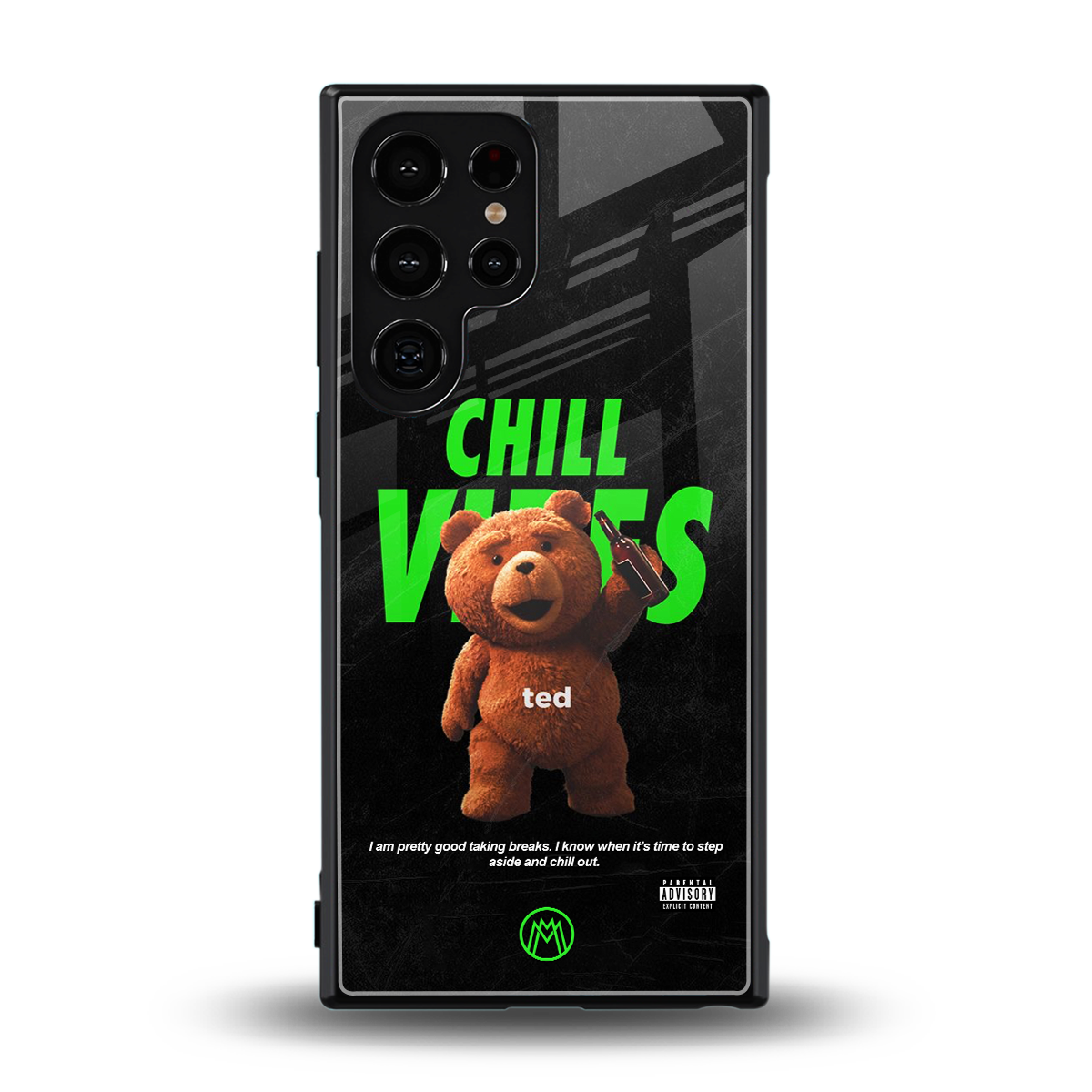 chill vibes back phone cover | glass case for samsung galaxy s24 ultra