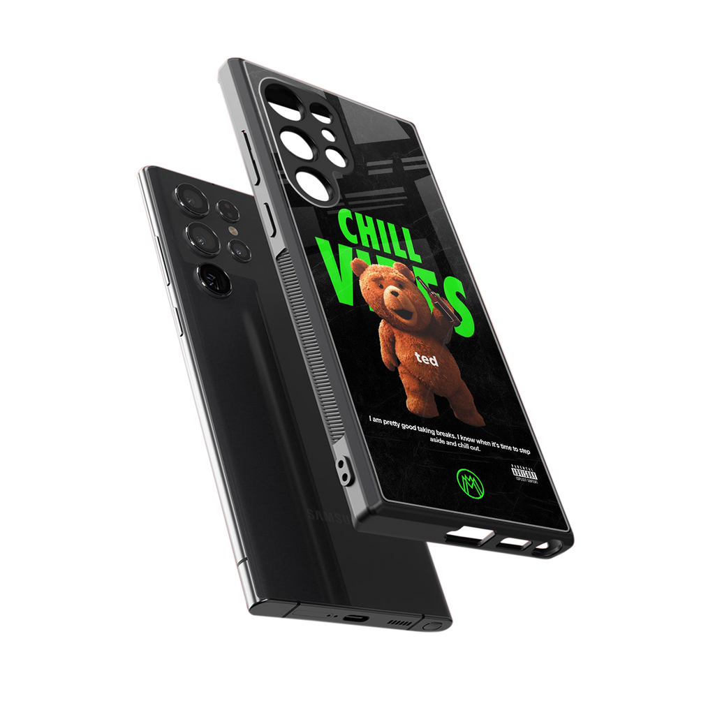 chill vibes back phone cover | glass case for samsung galaxy s24 ultra