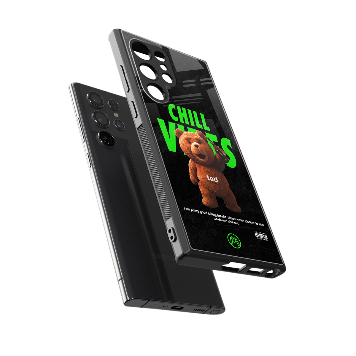 chill vibes back phone cover | glass case for samsung galaxy s24 ultra