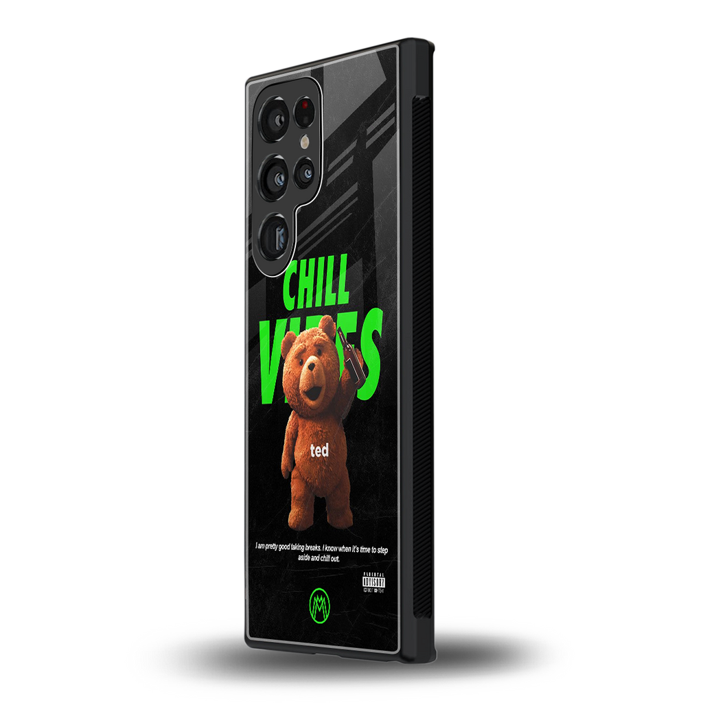 chill vibes back phone cover | glass case for samsung galaxy s24 ultra