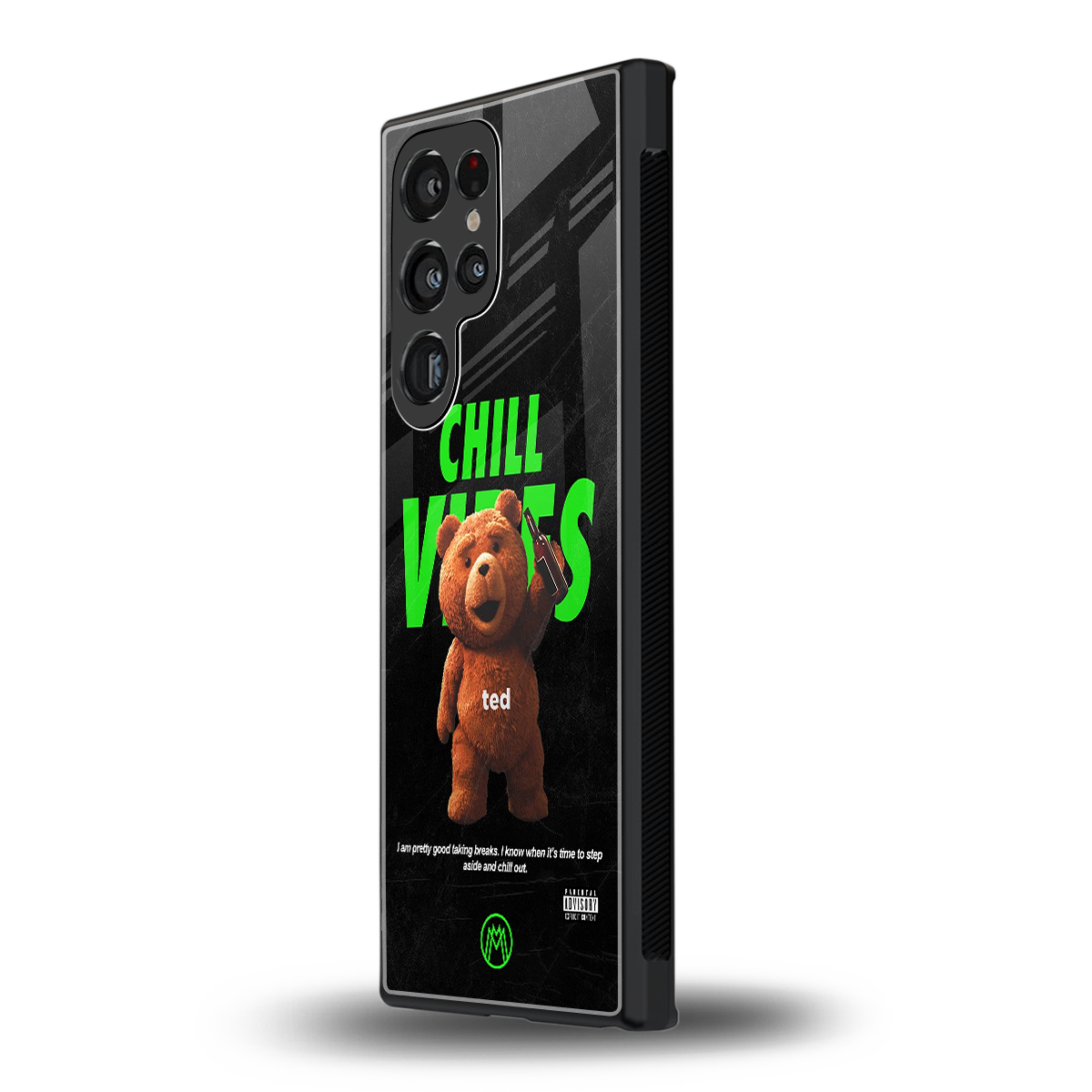 chill vibes back phone cover | glass case for samsung galaxy s23 ultra