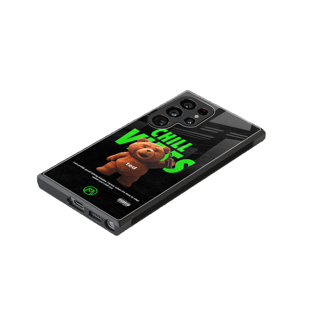 chill vibes back phone cover | glass case for samsung galaxy s24 ultra