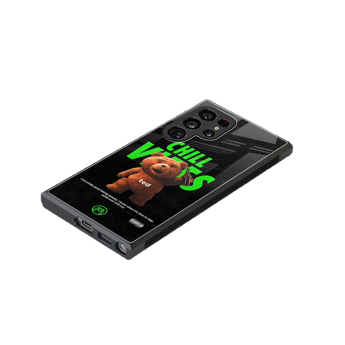 chill vibes back phone cover | glass case for samsung galaxy s23 ultra